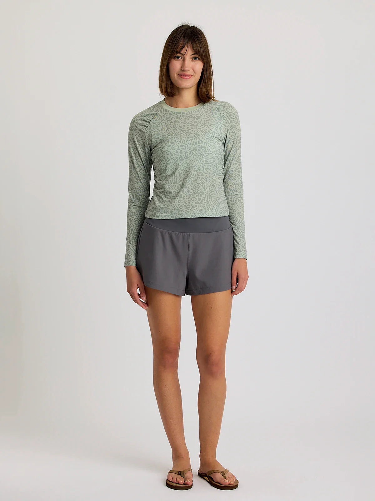 Women's Elevate Lightweight Fitted Long Sleeve - Drifter Print Desert Sage
