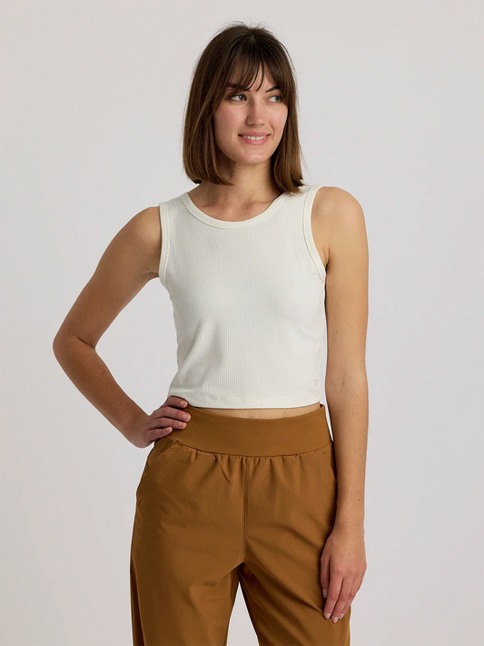 Women's Ribbed Bamboo Tank - Sea Salt