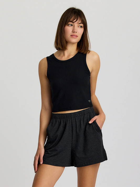 Women's Ribbed Bamboo Tank - Black
