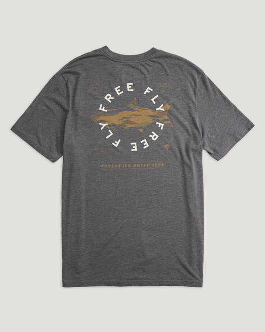 Camo Tarpon Pocket Tee - Heather Black Sand