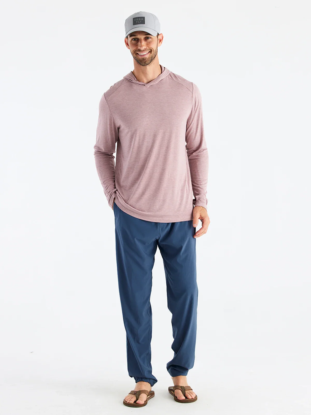 Men's Bamboo Shade Hoodie - Heather Adobe Red