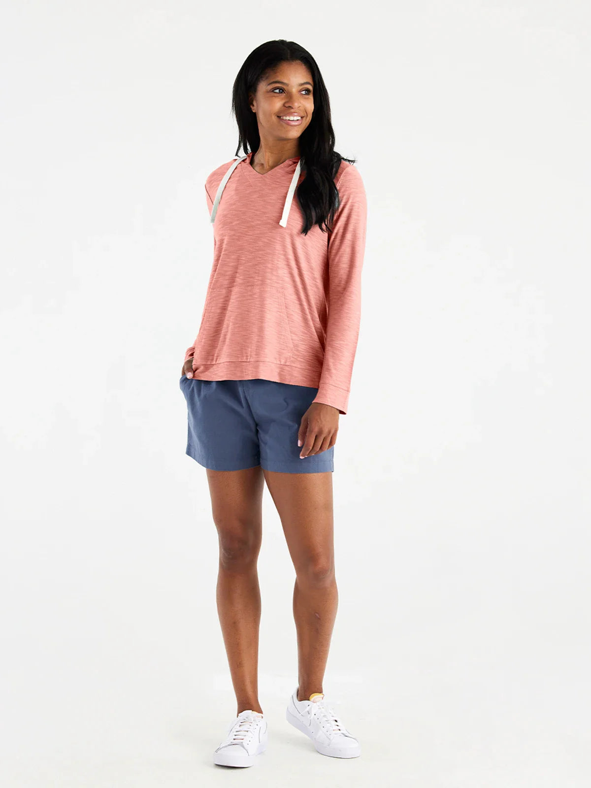 Women's Bamboo Slub Hoodie - Bright Clay