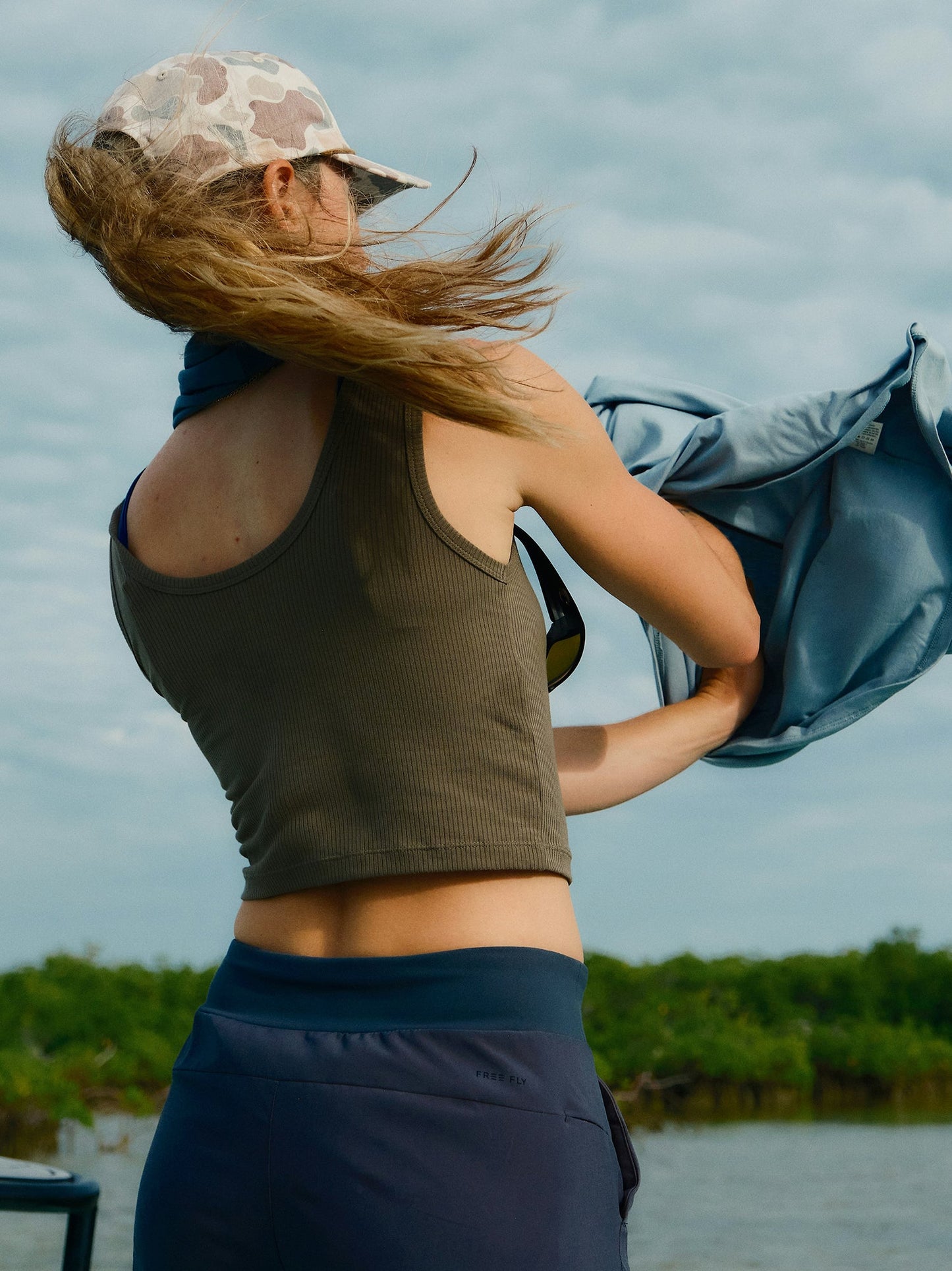 Women's Ribbed Bamboo Tank - Smokey Olive