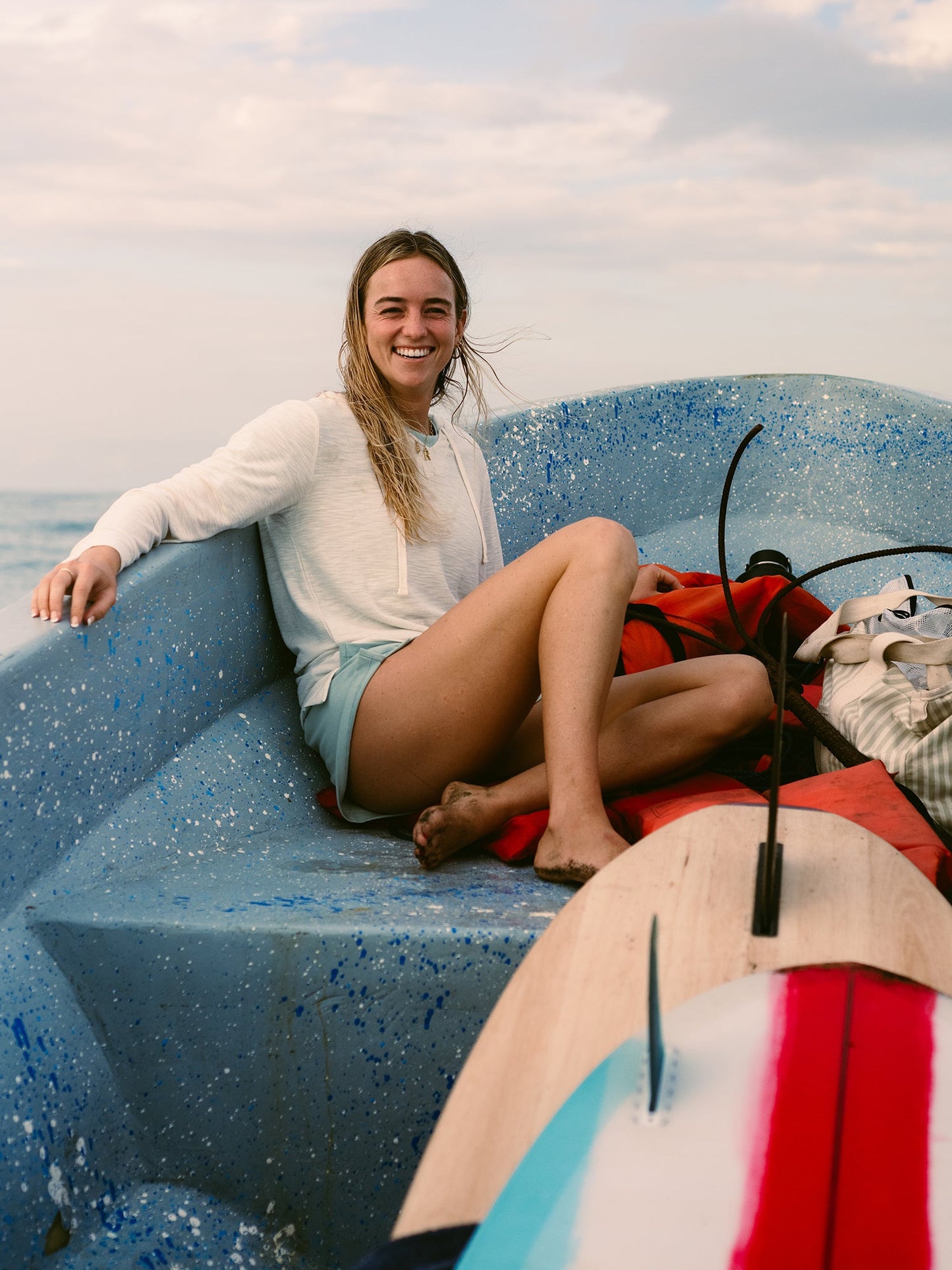 Women's Bamboo Slub Hoodie - Sea Salt